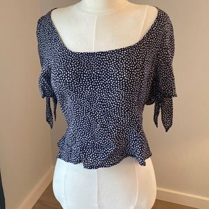 Maeve size medium blue and white top